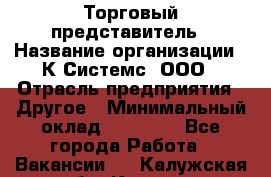 Торговый представитель › Название организации ­ К Системс, ООО › Отрасль предприятия ­ Другое › Минимальный оклад ­ 40 000 - Все города Работа » Вакансии   . Калужская обл.,Калуга г.